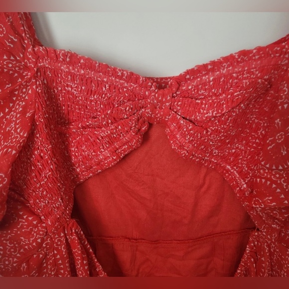 Anthropologie Plus | Maeve Short Sleeve Smocked Open Back Mini Dress Tunic - Picture 9 of 11